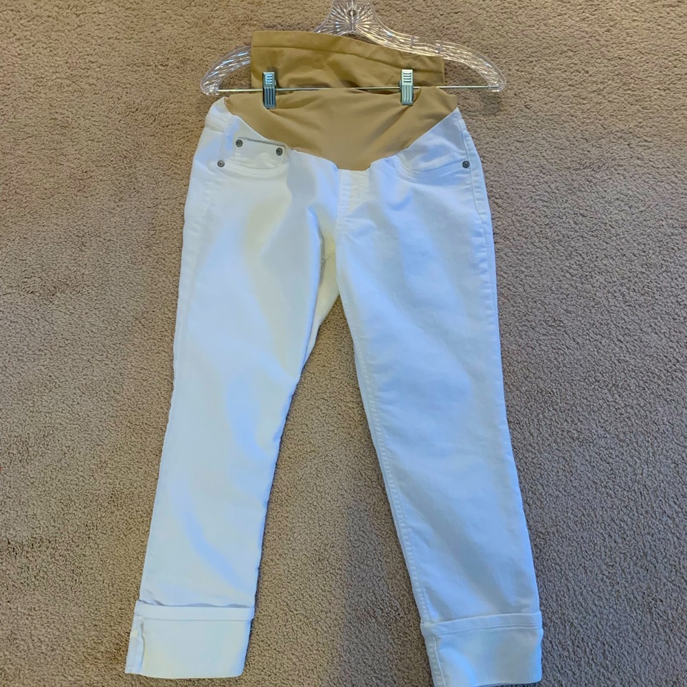 Indigo Blue White Maternity Jeans - (Small)